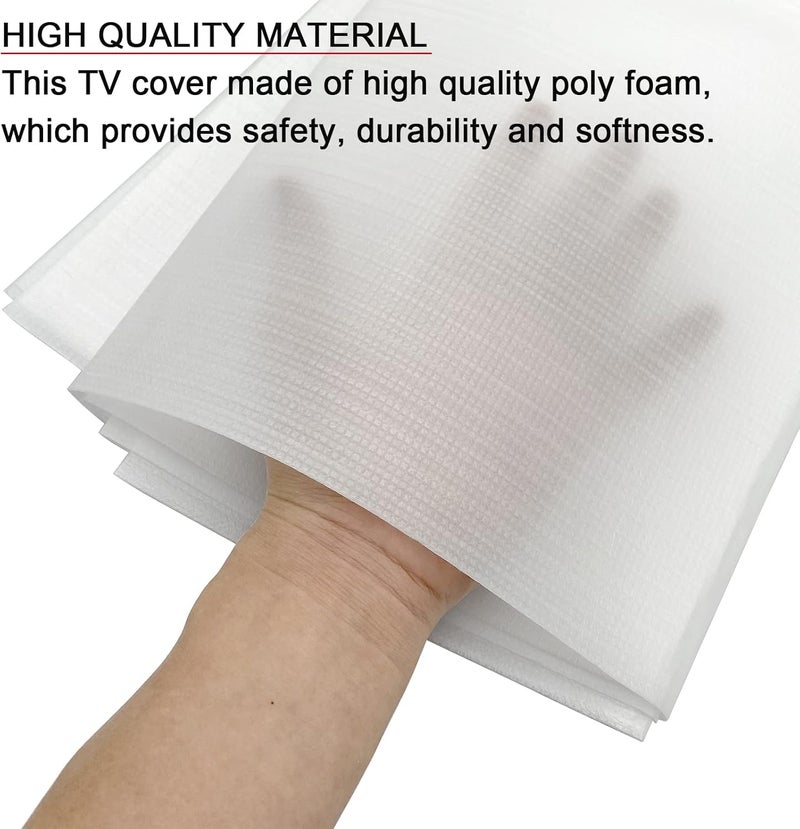 SKARUMMER Foam Flat Screen TV Cover and Bubble Flat Screen TV Protective Covers Fits Up to 65''W x 36''H, Flat Screen TV Protection During House Moving, Storing, or Home Renovation (Double-layer) - Image 4